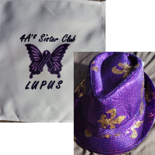 Purple Sequin Hat and Handkerchief Set!